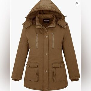 SouLarge Women's Winter Plus Size Thickened 100% Cotton Jacket/Coat Brown Sz 2XL